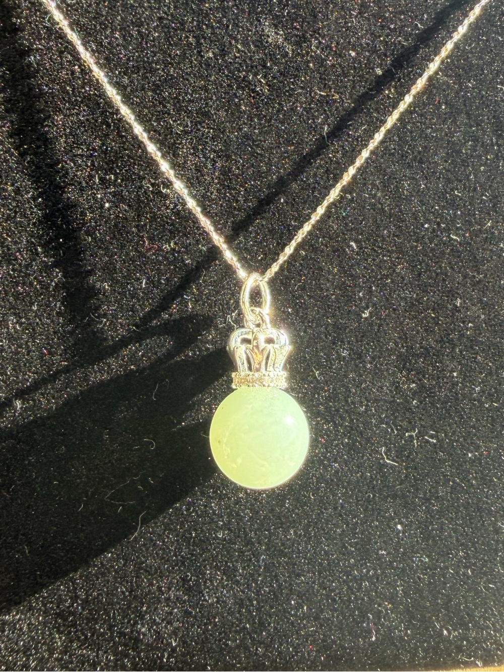 Natural Grade A Burmese Icy Light Qing Water Jadeite Crown Orb Pendant